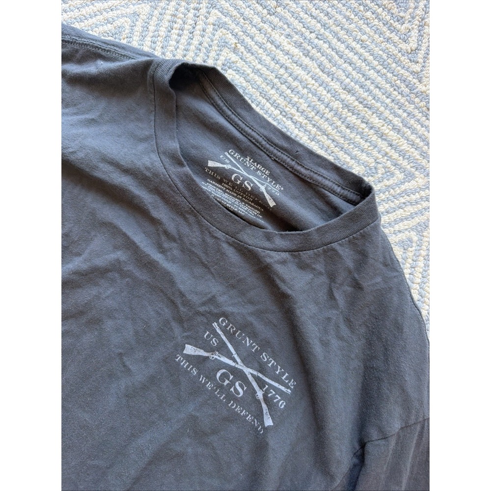 Grunt Style Long Sleeve Graphic T-Shirt - Come to Fight Train to Kill - Gray -XL